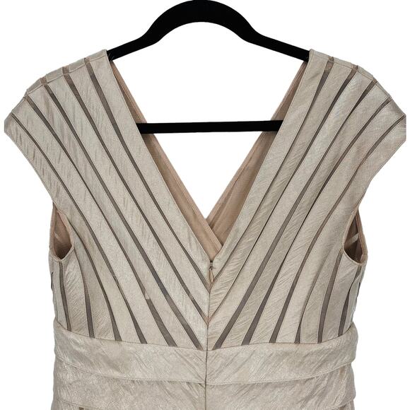 DAVID’S BRIDAL DRESS Women's Size 10 Beige FLOOR LENGTH GOWN Bandage Bodycon - Picture 6 of 8